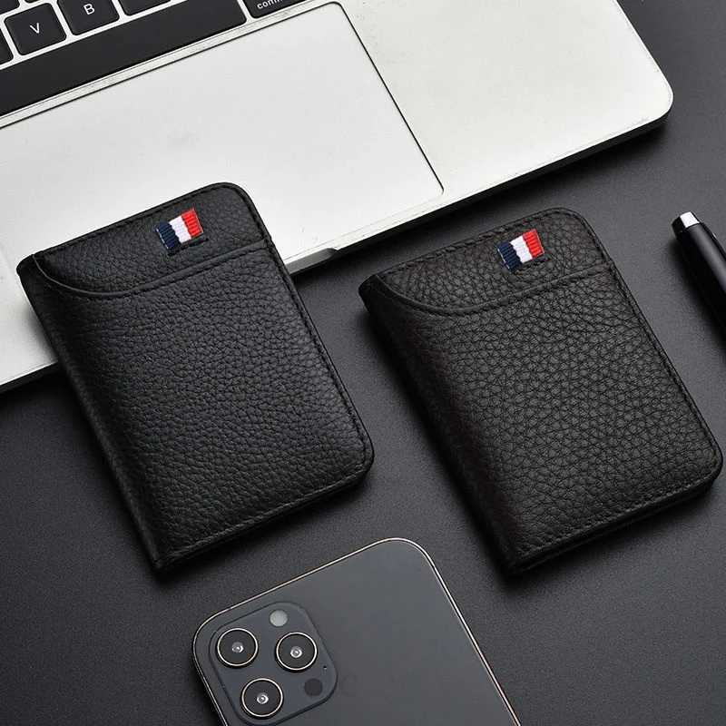 Mens UltraSlim Synthetic Leather Card Holder MultiFunction Mini Short Wallet for License Cards Large Capacity Yet CompactW251017