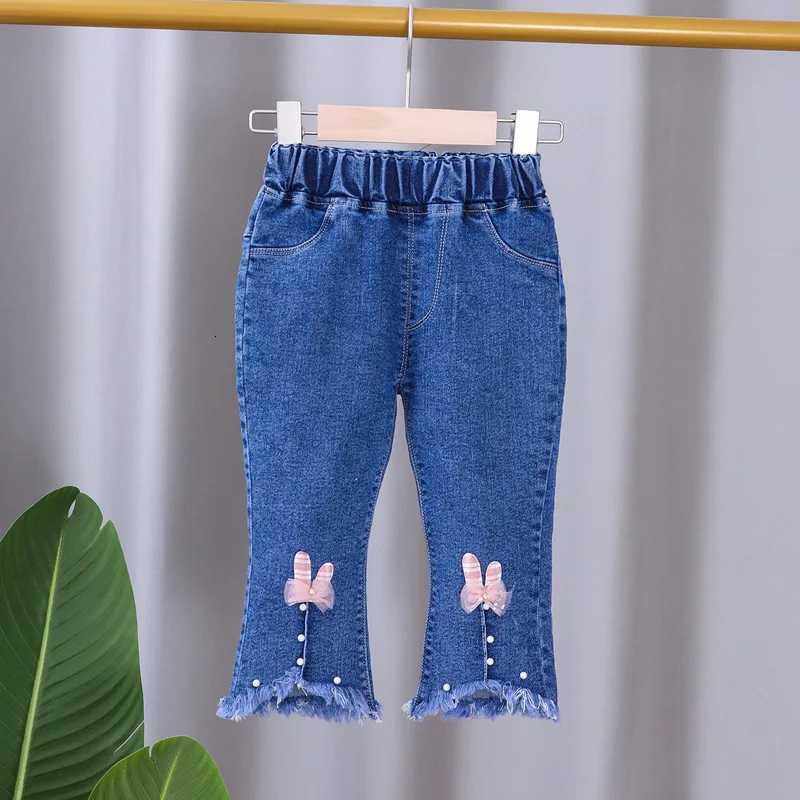 2024 New Boys Girls Jeans Cartoon Printing Trousers Childrens Spring Autumn Casual Loose AllMatch Jeans TrousersT251017