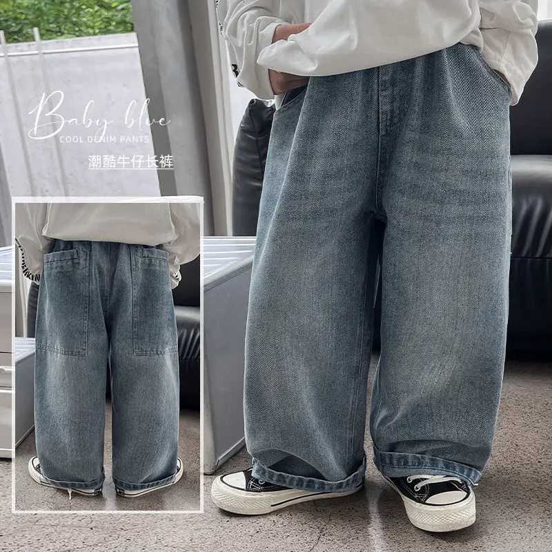 Autumn New Childrens Fashion New Boys Long Pants Jeans Loosefit Casual High Quality Boy Trouser Boys Jeans Blue Jeans B130T251017