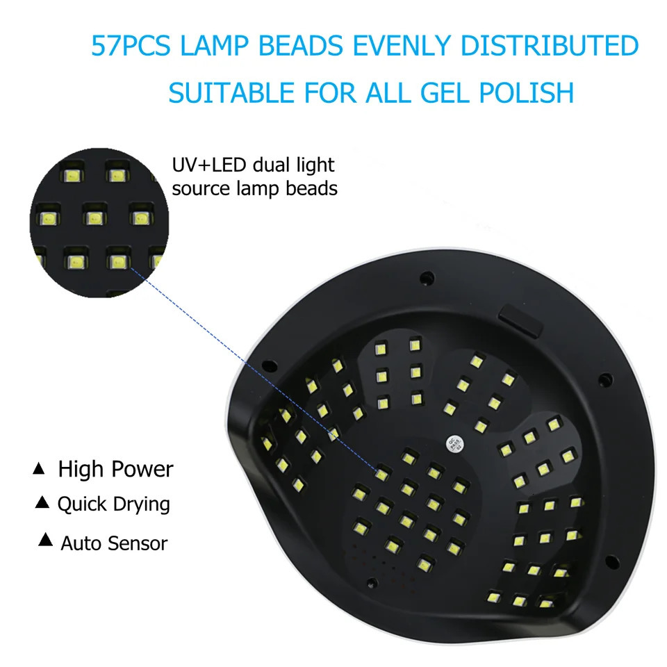 SUNX9 Max UV LED Nail Lamp Nail Dryer 57 LEDs Manicure Lamp Portable Nail Gel Polish Lamp Professional Manicure Machine 251014