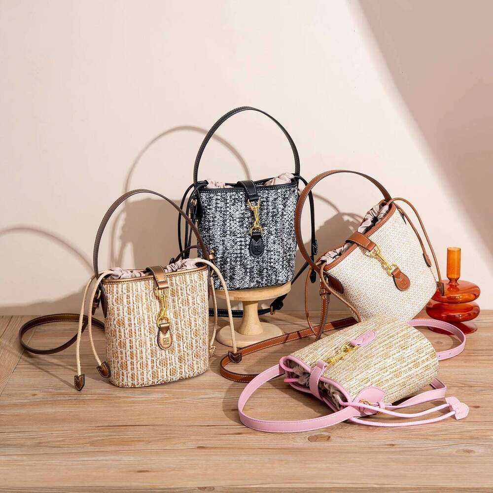 CH Summer New PP Grass Woven Handbag Holiday Phone Women's Shoulder Bag