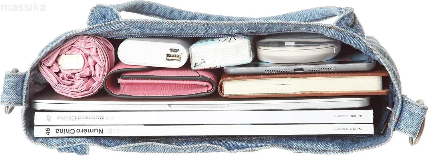 Denim Purse Jean Tote Bag for Women Crossbody Shoulder Weekend Bags Denim Purses and Handbags for Women M251017