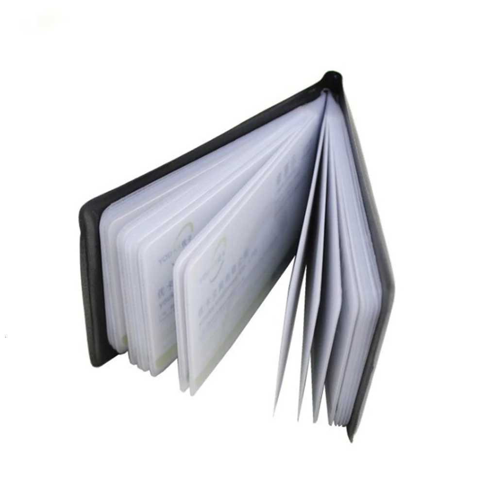 40 Slots PU Leather Card Holder Wallet Black Credit Card Wallet For Business Men Portable Card Collection Book Storage CaseW251017