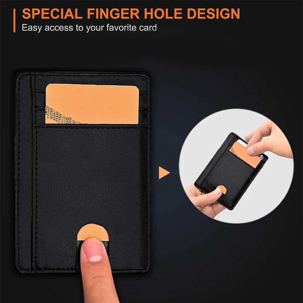 2024 Rfid Men Card Holder Wallets Pu Leather Customized Hasp Small Card Wallets Portable Slim Mini Wallet Business Male PursesW251017