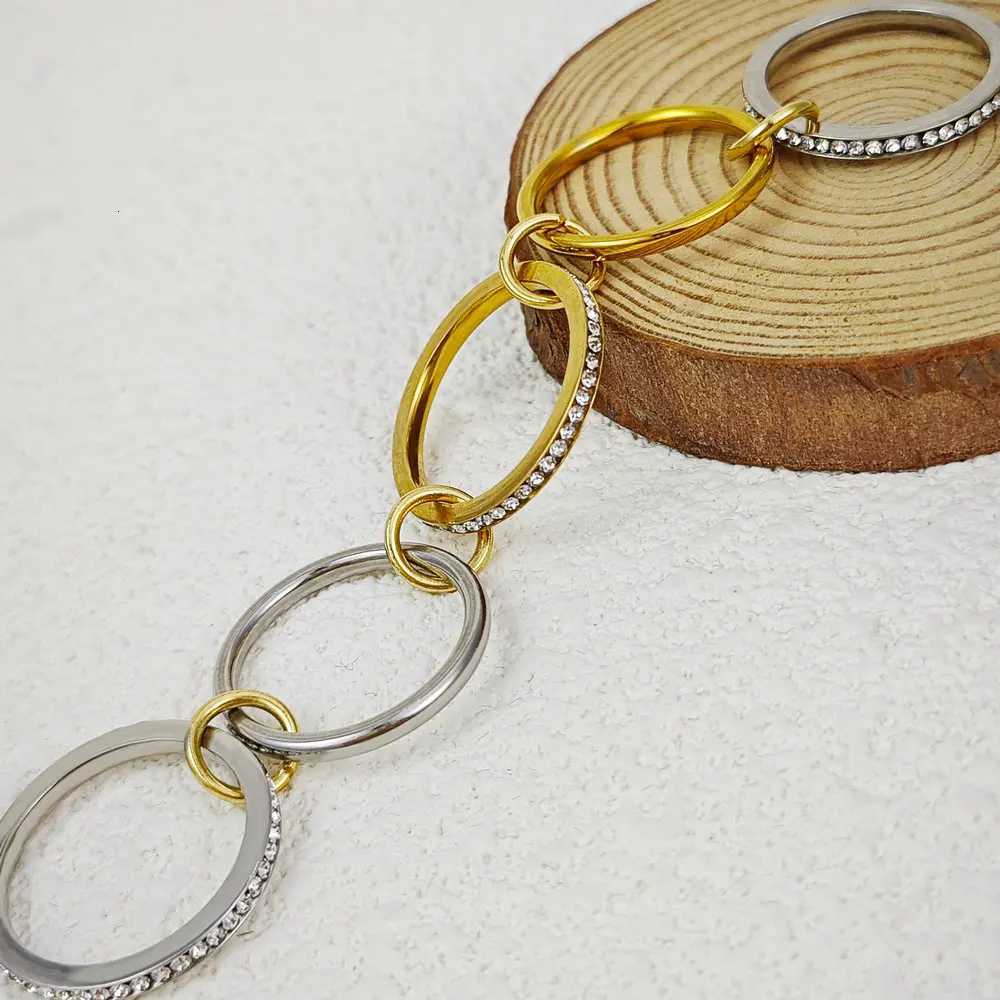 5PCSset Stackable Ring For Women Stainless Steel Double Color Cubic Zircon Spinelli Kilcollin Ring Fashion Jewerly Dropshipping Z251017