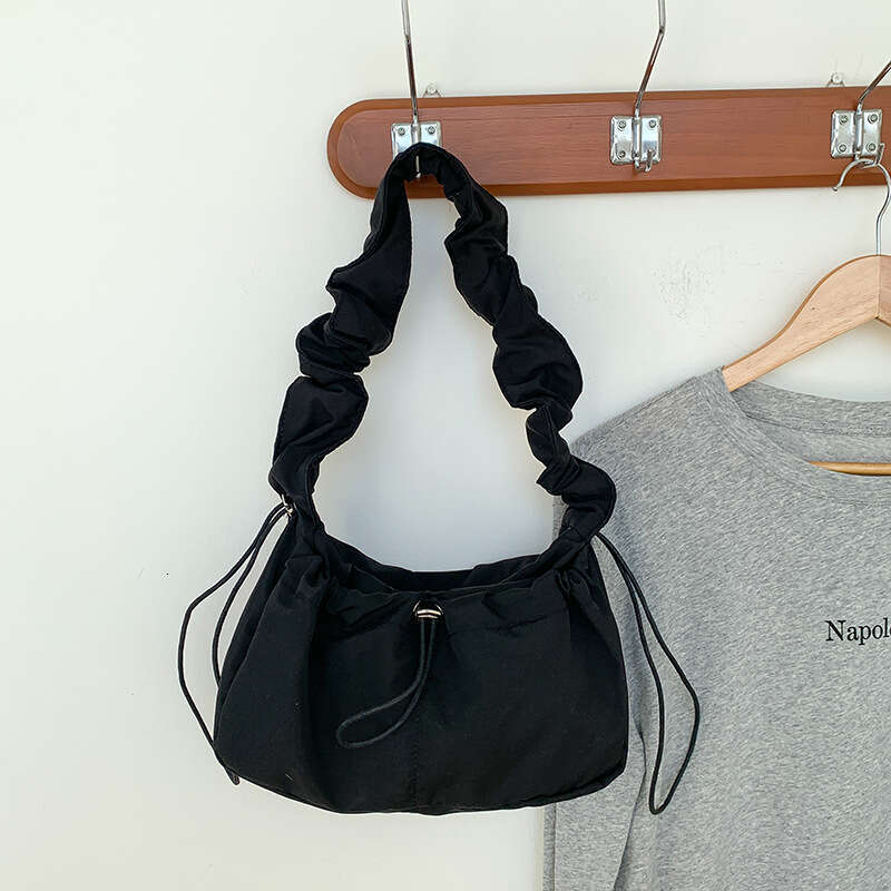 Pleated Underarm Cloud Elegant Simple Korean Style Single Shoulder For Women High-End Niche Nylon Bag Commuting Versatile B5