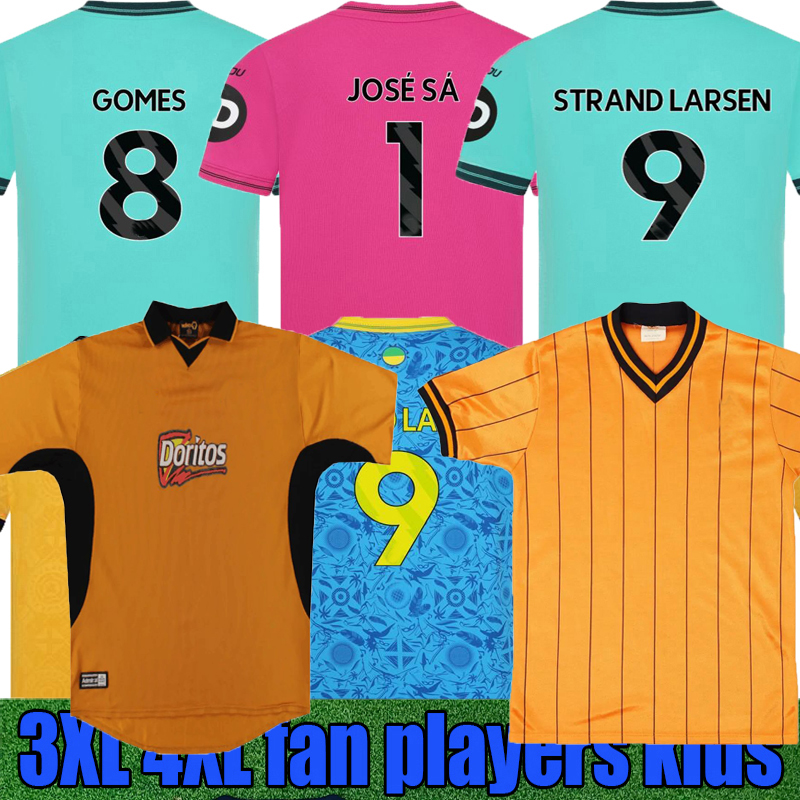 3XL 4XL 25 26 WoLvErHaMpToNes WoLvEs HOME Diogo j. soccer jerseys STRAND LARSEN GUEDES MUNETSI R.GOMES BELLEGARDE DOYLE ANDRE DAWSON men kids Kits football shirt