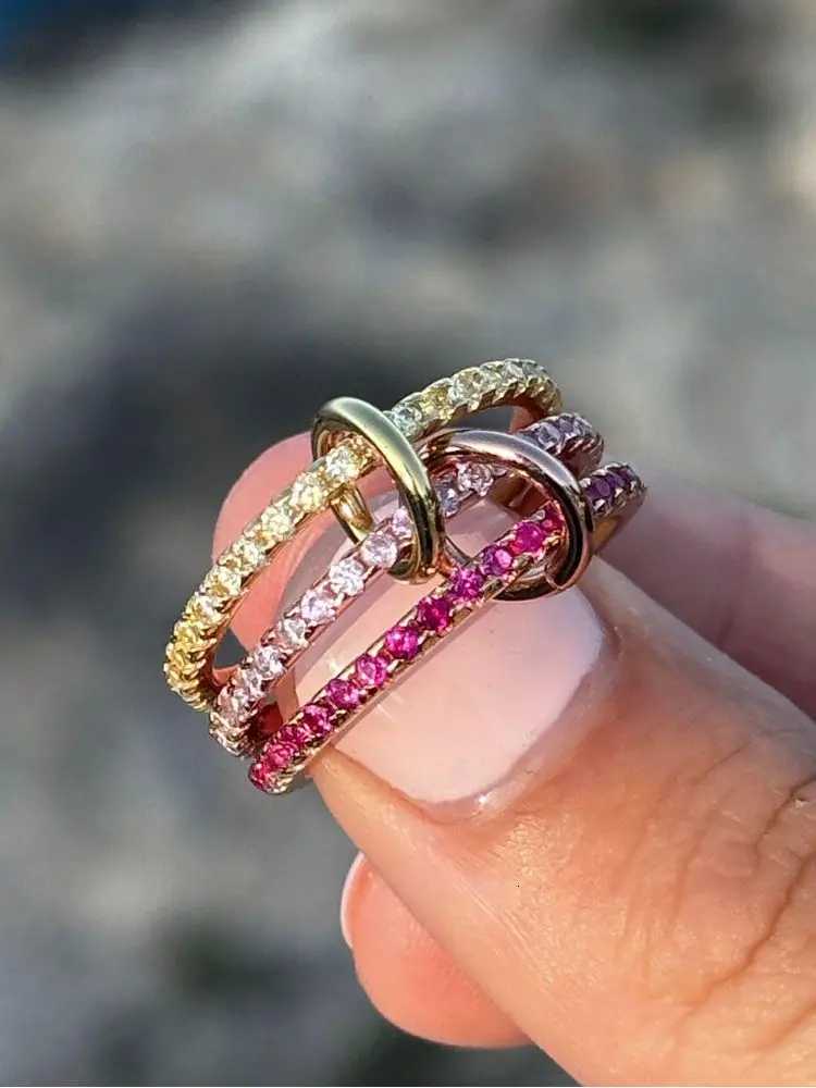 925 Sterling Silver Luxury Gorgeous Versatile Three Interlock Zircon Ring For Women Daily Life Fashion High Quality Fine JewelryW251017