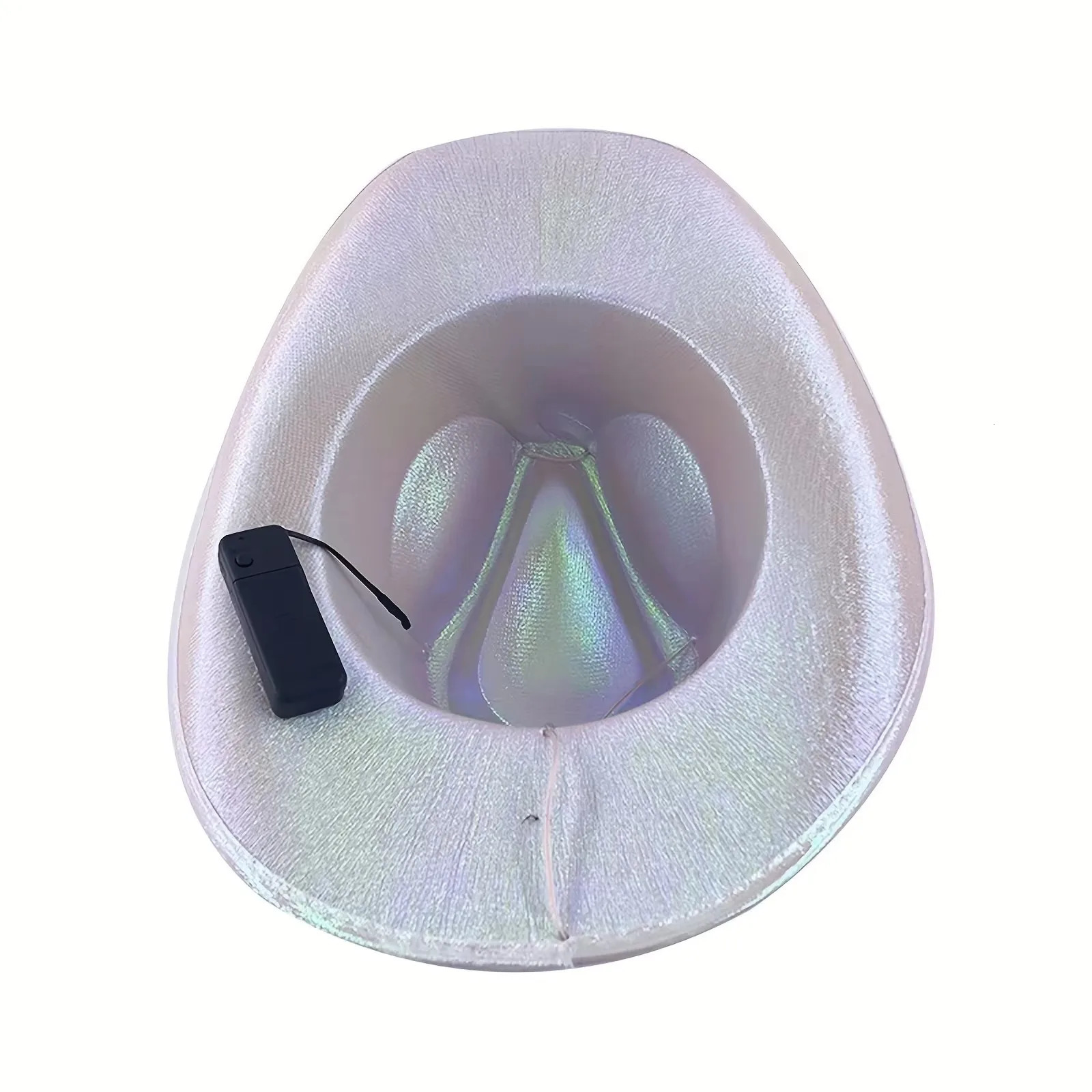 Lights Cowboy Cowgirl Hat with LED Light Up Cap Luminous Western Cowboy Hat Pearlescent Cowgirl Hat for Dancing Party Dress Up 251015