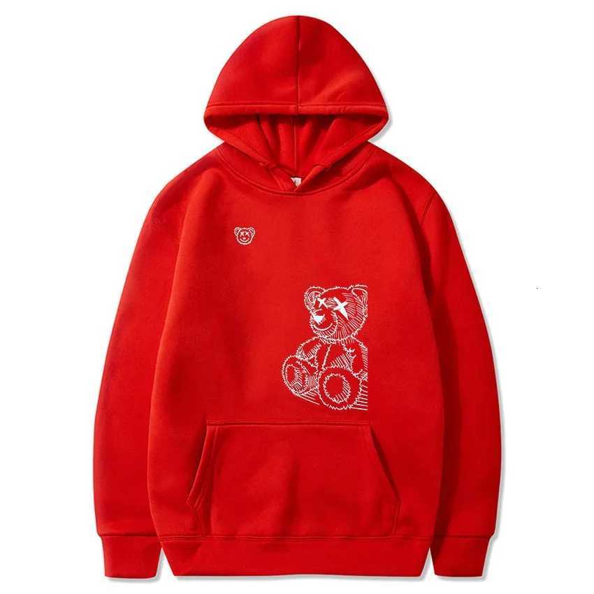 Creative design bear print hoodie mens daily leisure outdoor sports loose hoodie comfortable hooded sweatshirt Z251017
