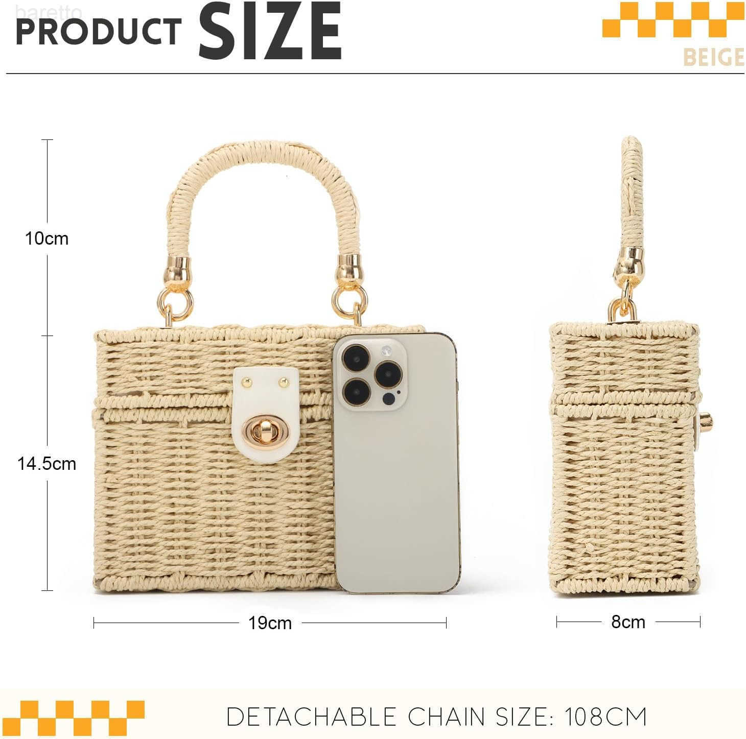 Rattan Purse for Women Summer Straw Tote Handbag Woven Bakset Crossbody Bag Trendy Beach Top Handle Bag Z251017