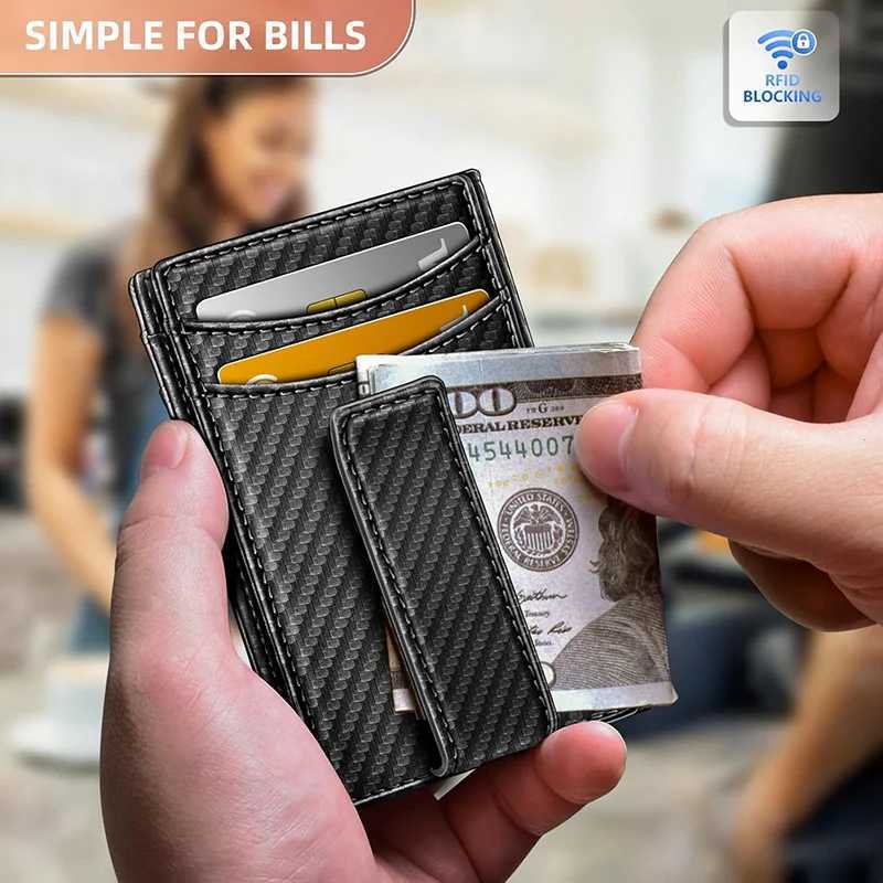 YATBEST Mens Wallet Oil Wax Short RFID AntiTheft Brush UltraThin Wallet Double Fold Portable Wallet Multifunctional Card BagW251017