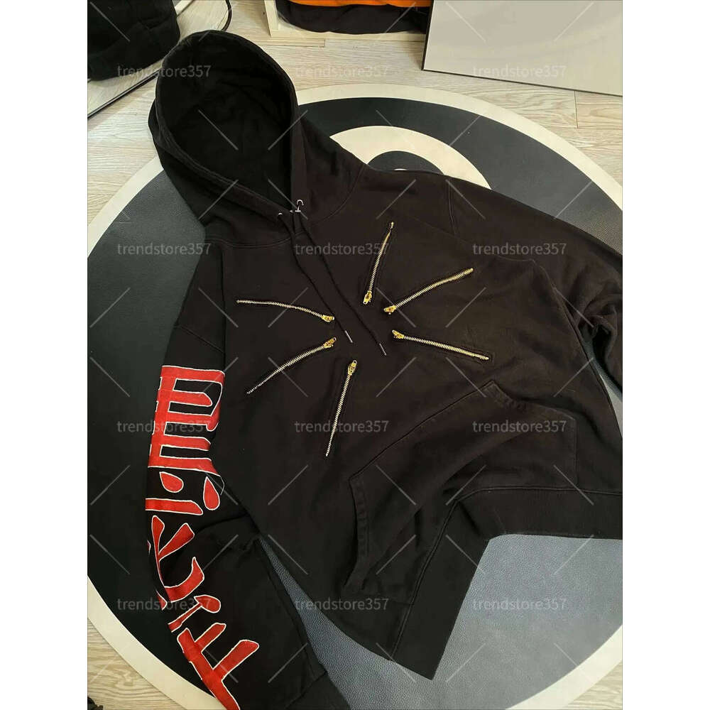 Cool Design Multi Zipper Hoodies Hip Hop Anime Hoodie Y2k Oversized Sweatshirts Haruku Punk Casual Streetwear Men Clothing