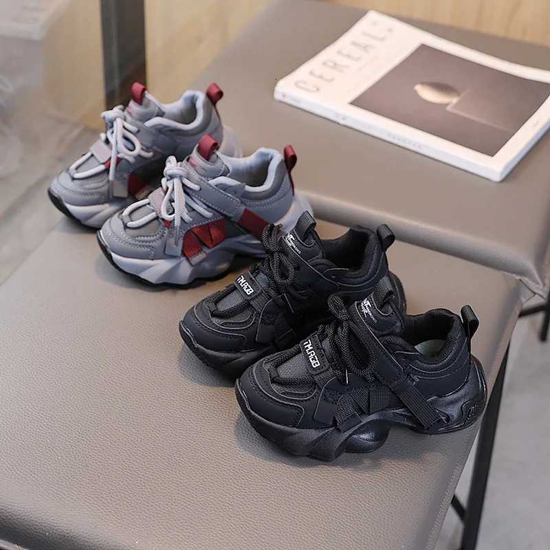 Black girls casual shoes 2025 autumn new boys soft soled sports shoes comfortable childrens running shoes Size 2130T251017