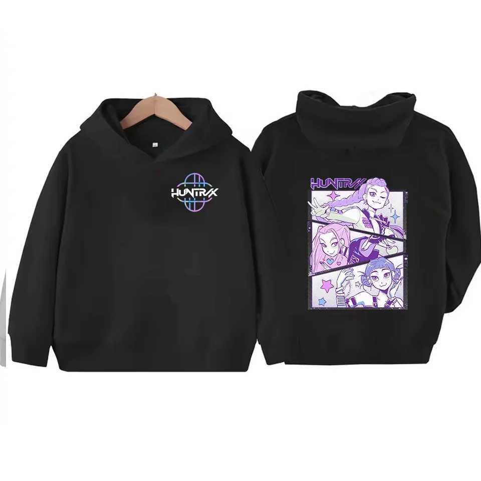 Korean popular demon hunter Rumi Derpy print cute kids hooded sweatshirt childrens Koreanstyle warm fashion casual wear C251017