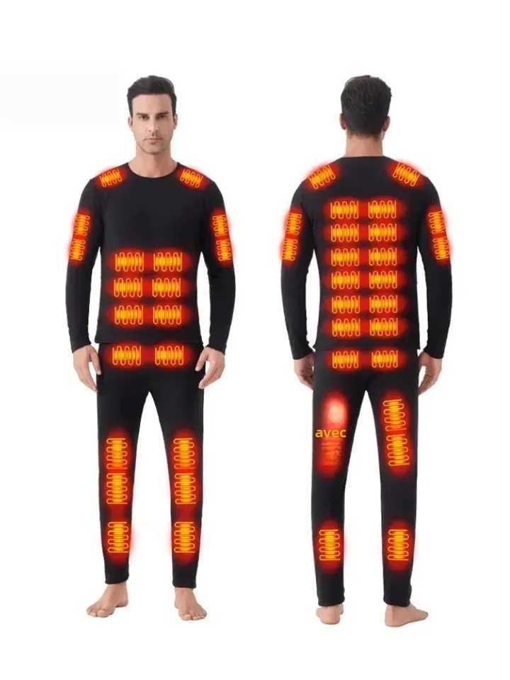 New Winter 42Zone Heated Warmth Set Thickened Heated Thermal Underwear Pants Mens Womens Plus Sizes H251017