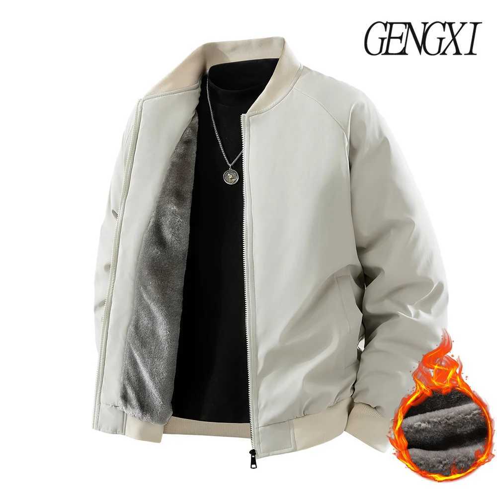 Winter New Arrival Baseball Collar FleeceLined Jacket Casual Mens Windproof Warm Pilot Jacket Minimalist Fashion Menswear J251017