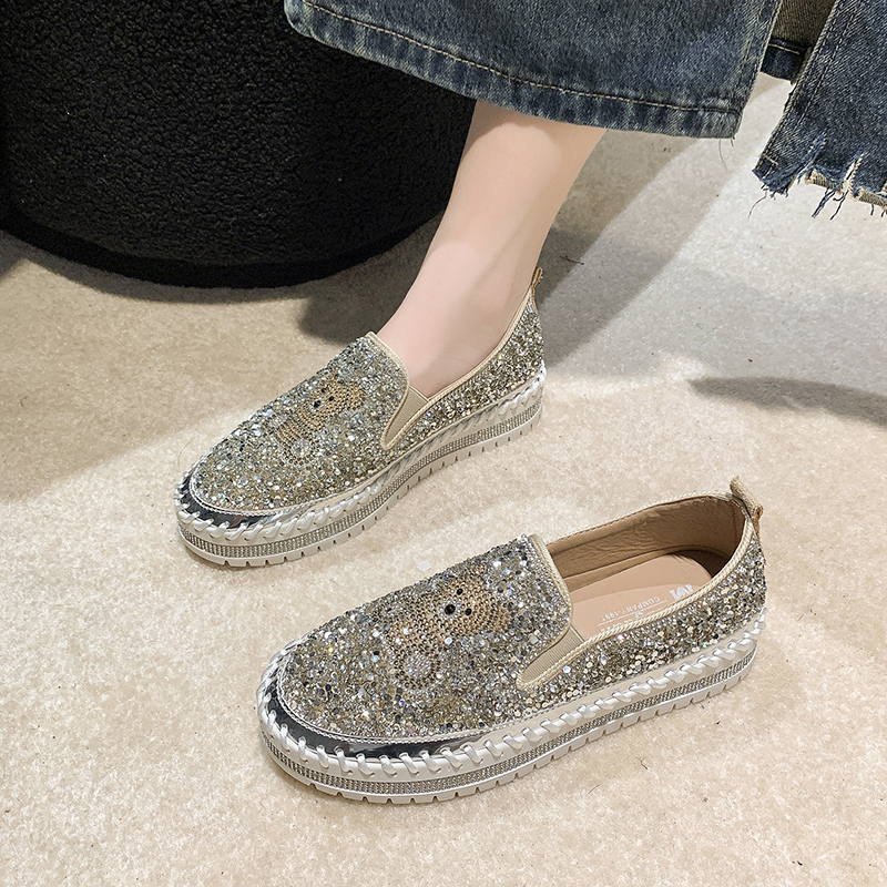 Women Cartoon Bear Thick Bottom Sneaker Running Fashion Designer Woman Shoes Luxury Rhinestone Casual Shoes Comfortable Leisure Loafers Zapatillas Muj