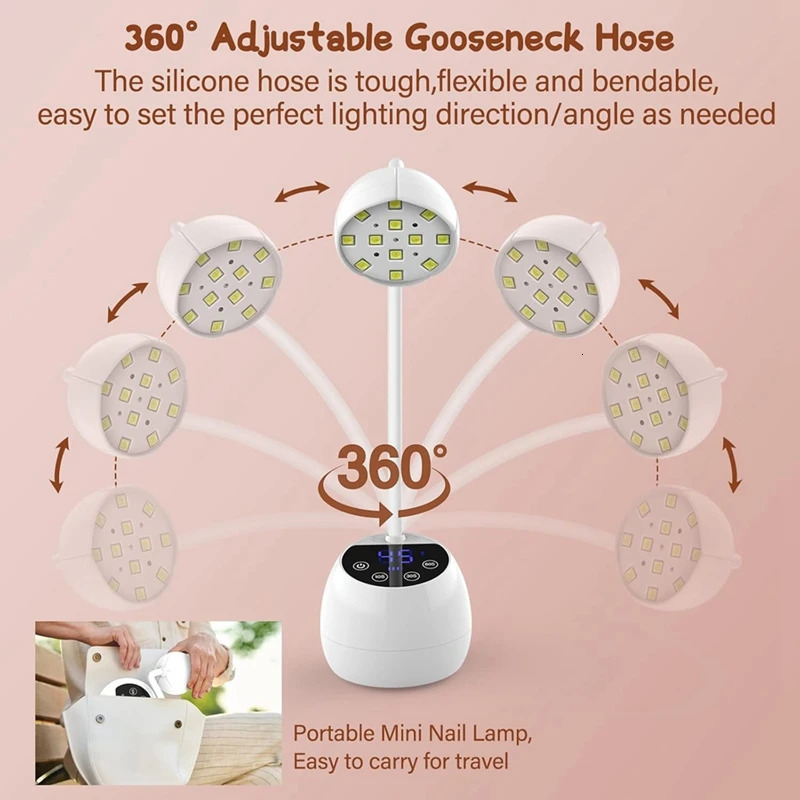 AA20UV LED Nail Lamp Cordless 36W Mini UV Light For Gel X Nails Tips Rechargeable Nail Dryers With Smart Sensor 4 Timer 251014