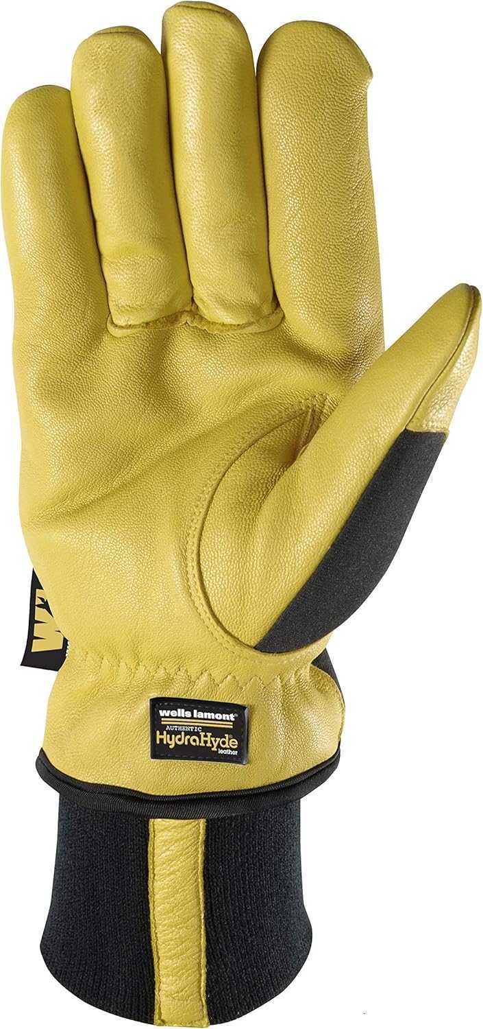 Mens Insulated HydraHyde WaterResistant Leather Palm Winter Work Gloves XXLarge Wells Lamont 1206 Saddletan Z251017
