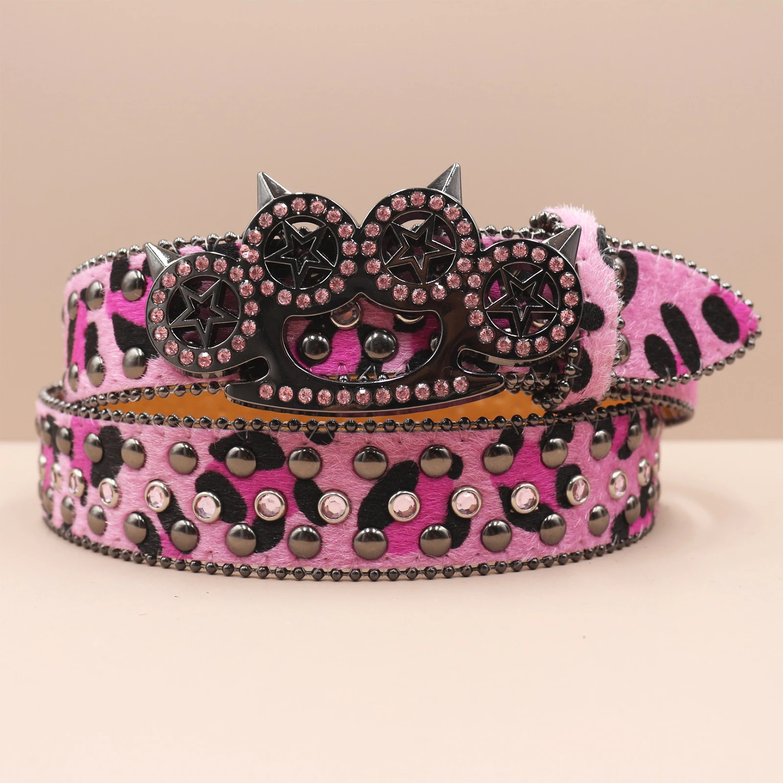 Leopard Shiny Adult Strap Cowboy Cowgirl Cinturones Para Hombre Supplies Western Rhinestone Belts Metal Diamond Casual 251010