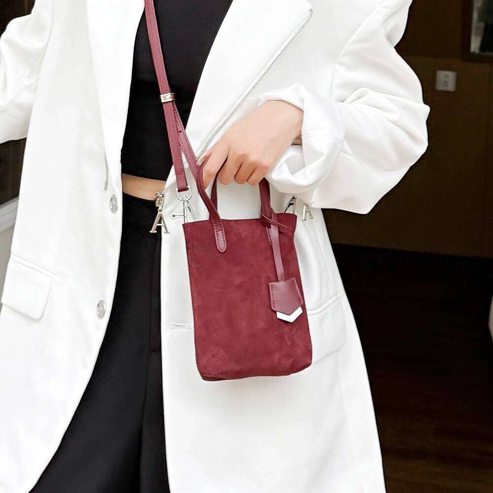 Personalize Name Small Women Phone Shoulder Veet Leather Female Top Handle Tote Purse Fashion Suede Travel Mini Bag