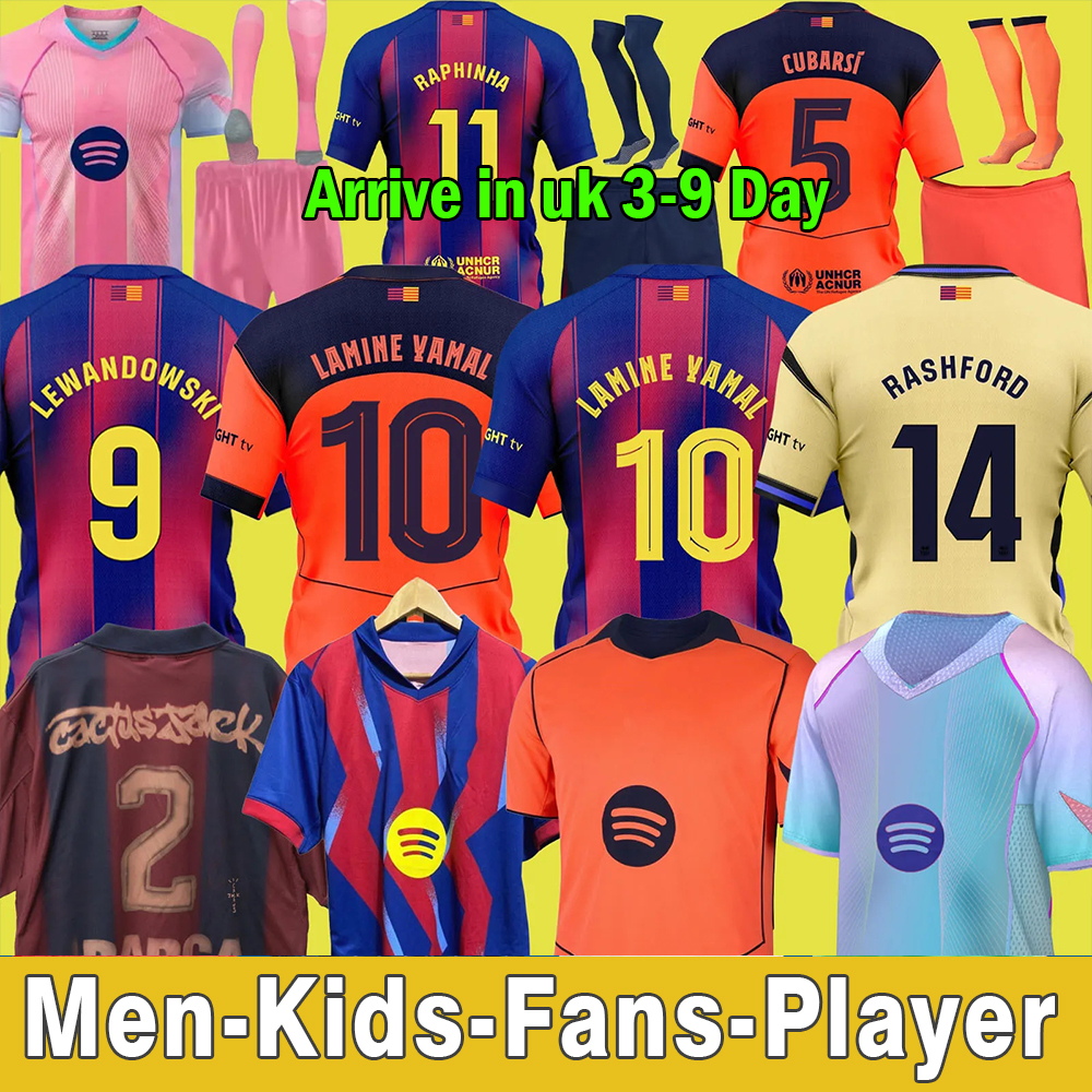 24 25 26 LAMINE YAMAL soccer jerseys LEWANDOWSKI FERRAN camiseta de futbol KOUNDE RAPHINHA PEDRI RASHFORD GAVI ERIC CACTUS JACK football shirt men kids kits socks