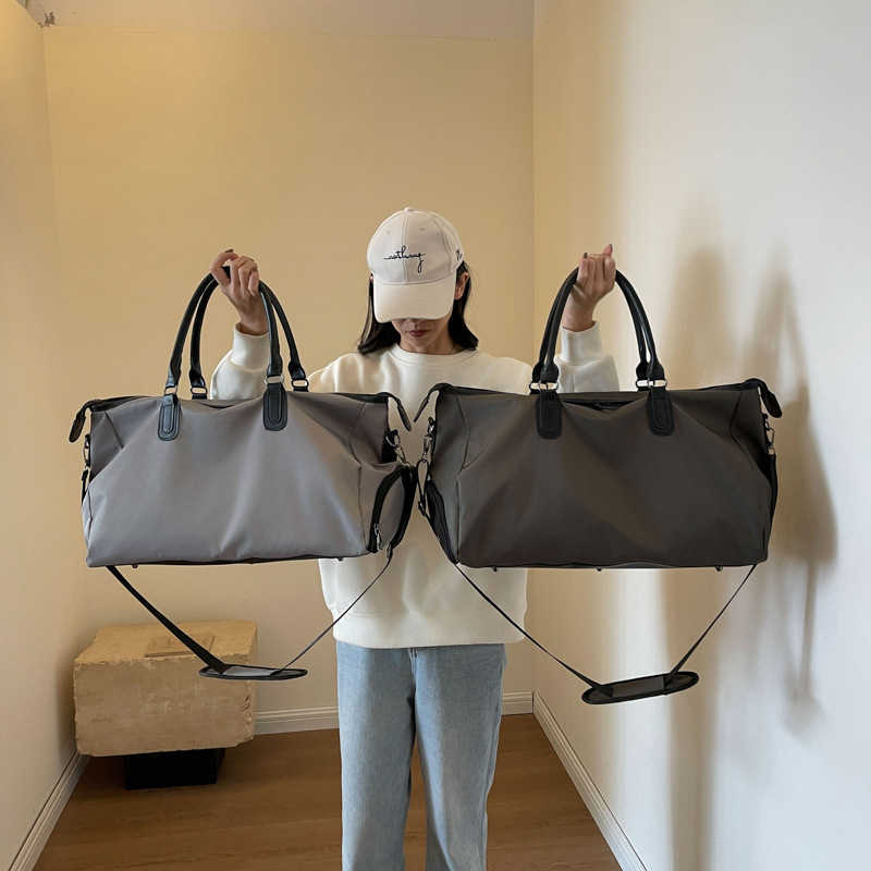 New Korean Fashion Travel Bag for Women, Solid Color Luggage Storage Crossbody Bag, Large Capacity Business Trip Travel Handbag