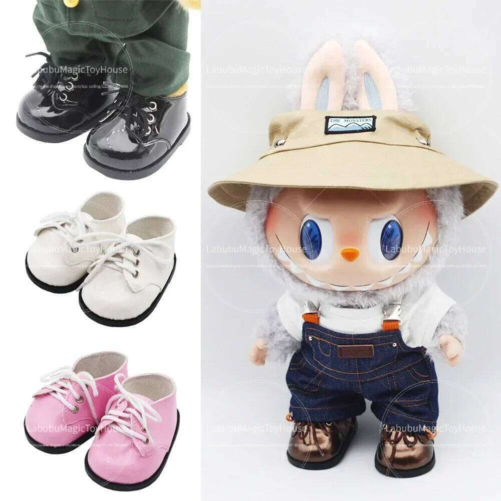Doll 9*5.5cm Leather for 38cm Big Labubu Teddy Bear Dolls Plush Toy Shoes Accessories