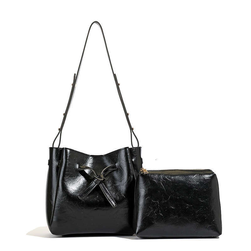 Minimalist Style Crossbody Shoulder Mother and Child Handbag Korean Version Versatile Trendy Women's Handmade Material Bag