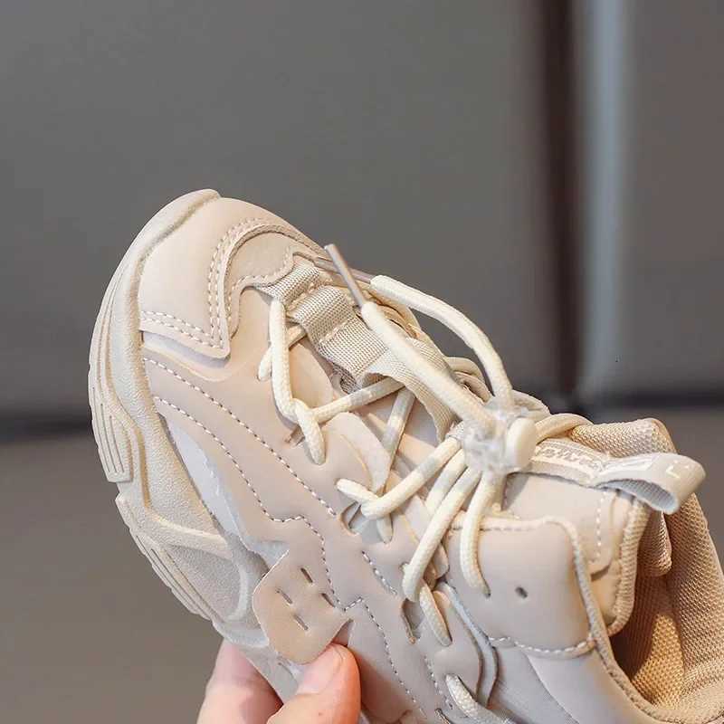 Kids High Top Sneakers Girls Boys Lace Up Shoes 2024 Autumn Childrens Pu Leather Casual Sport Walk Running Trainers Pink 2636T251017