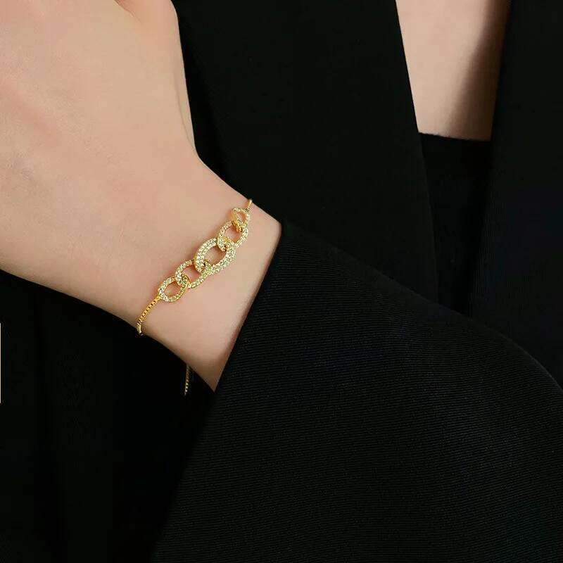 Rhinestone Pull Out Bracelets New For Women Korean Temperament Delicate Fashion Bracelet Advanced Versatile Hand Jewelry
