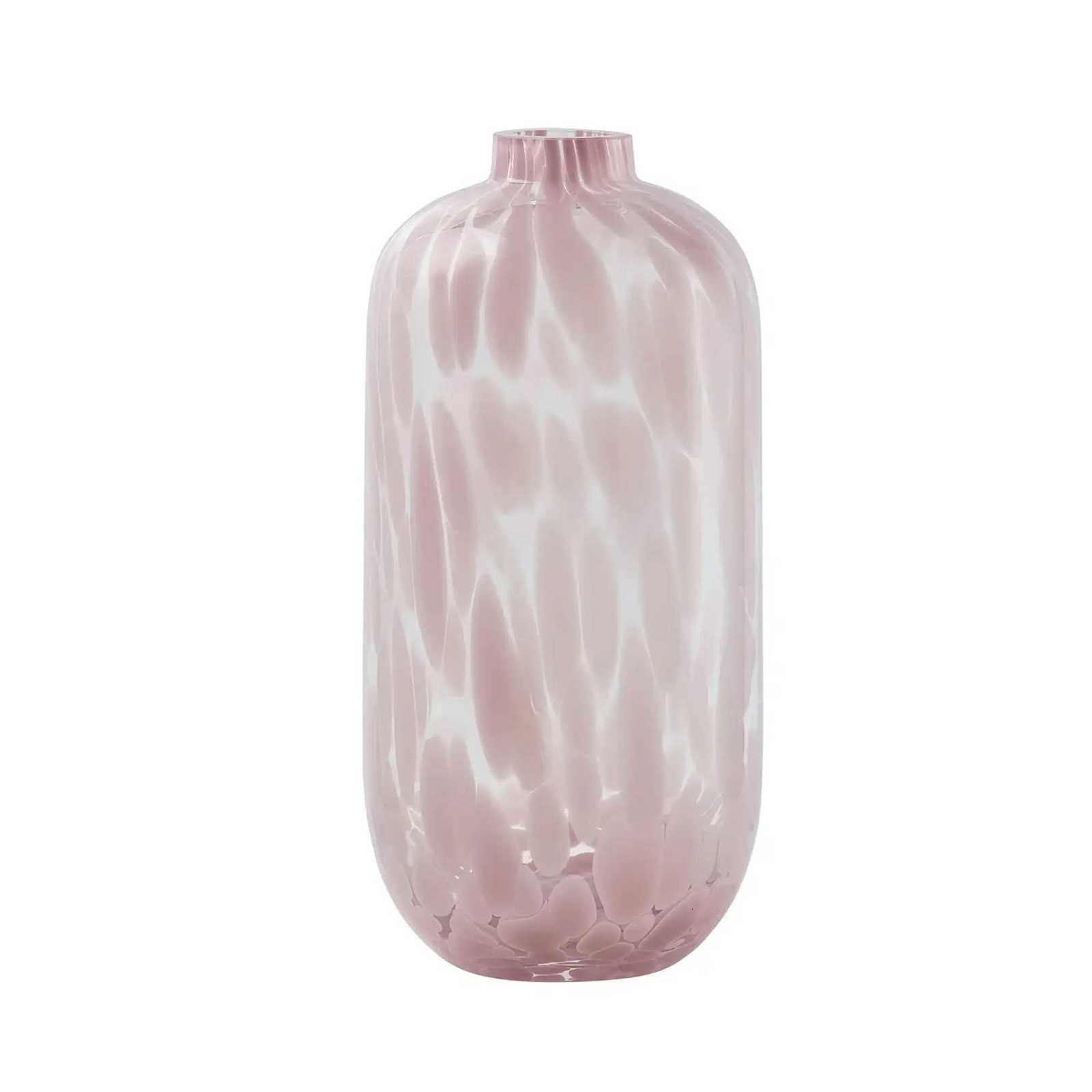 10 Inches Blush Pink Painted Narrow Neck Glass Vase C251017