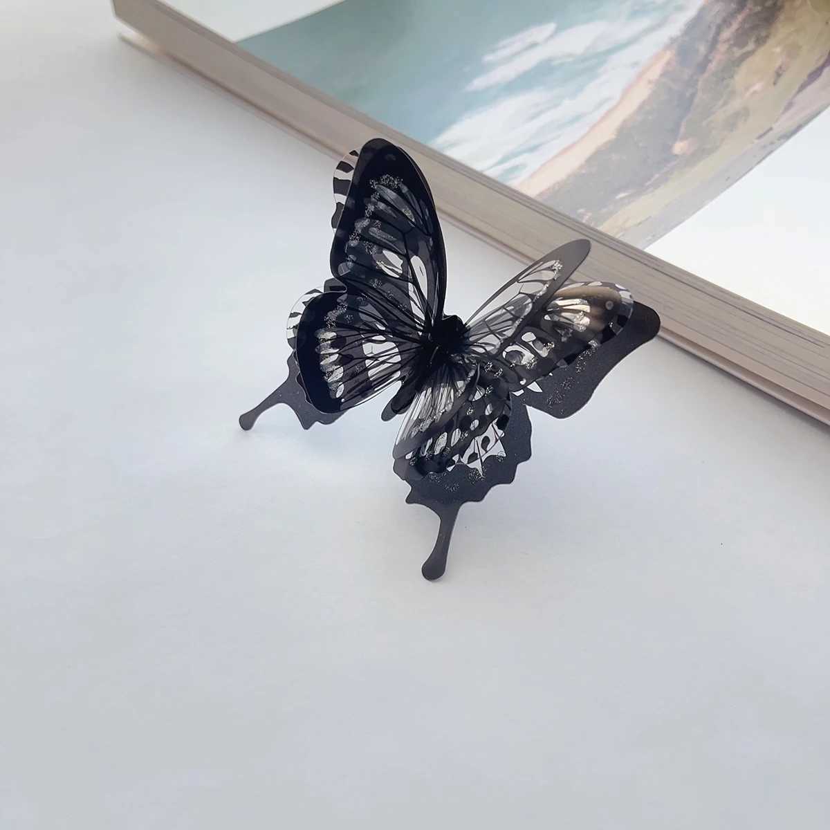 1 large black butterfly ring Female dark department Gothic style exaggerated personality fashion accessories ring can be adjuste Z251017