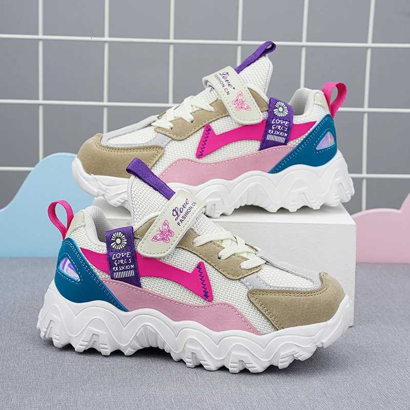 Fashion Children Shoes Girls Sneaker Black Pink PU Leather Platform Casual Sneaker School Tennis Sports Shoes for GirlsT251017