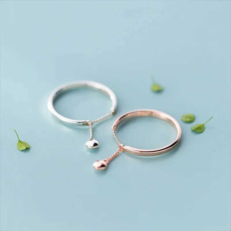 SOFTPIG Real 925 Sterling Silver Bead Chain Tassel Adjustable Ring For Fashion Women Punk Fine Jewelry Minimalist AccessoriesW251017