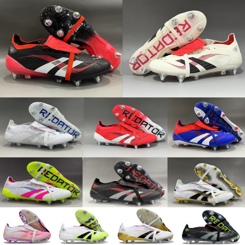Top Cleats Football Boots Tongue Fold Laceless Laces SG And FG Mens Soccer Cleats Comfortable Training Leather Football Shoes kids