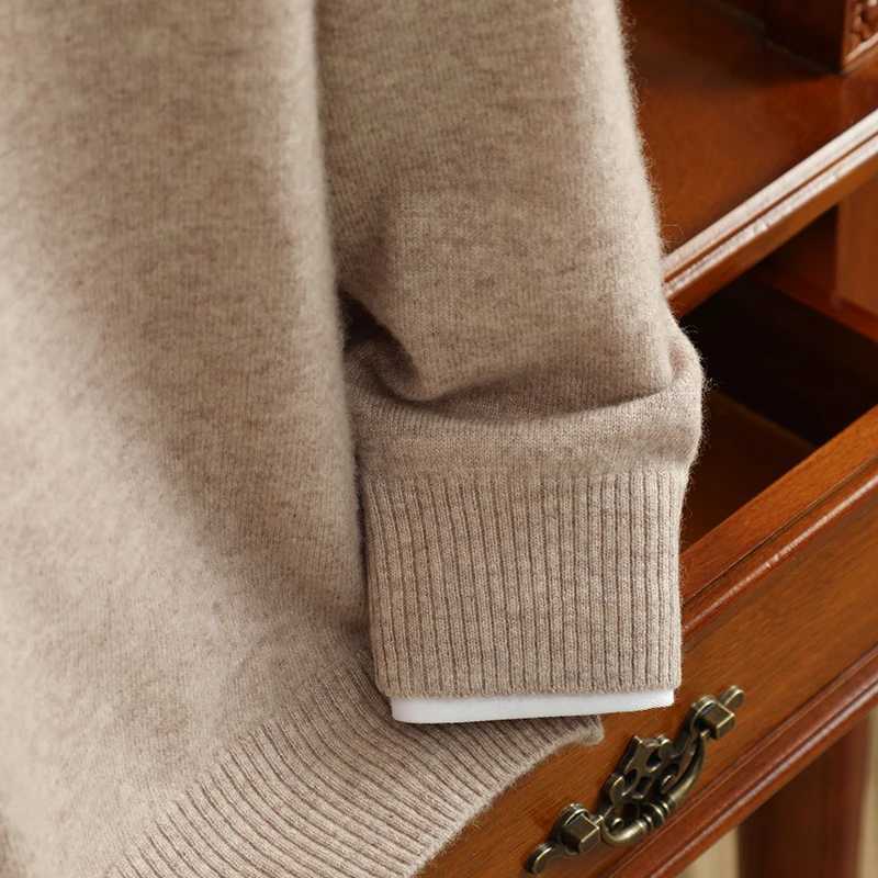 Mens 100 Cashmere Cardigan SpringAutumn Casual Solid Knitted Vneck Sweater Loose Thick Warm SingleBreasted Jumper Coat J251017