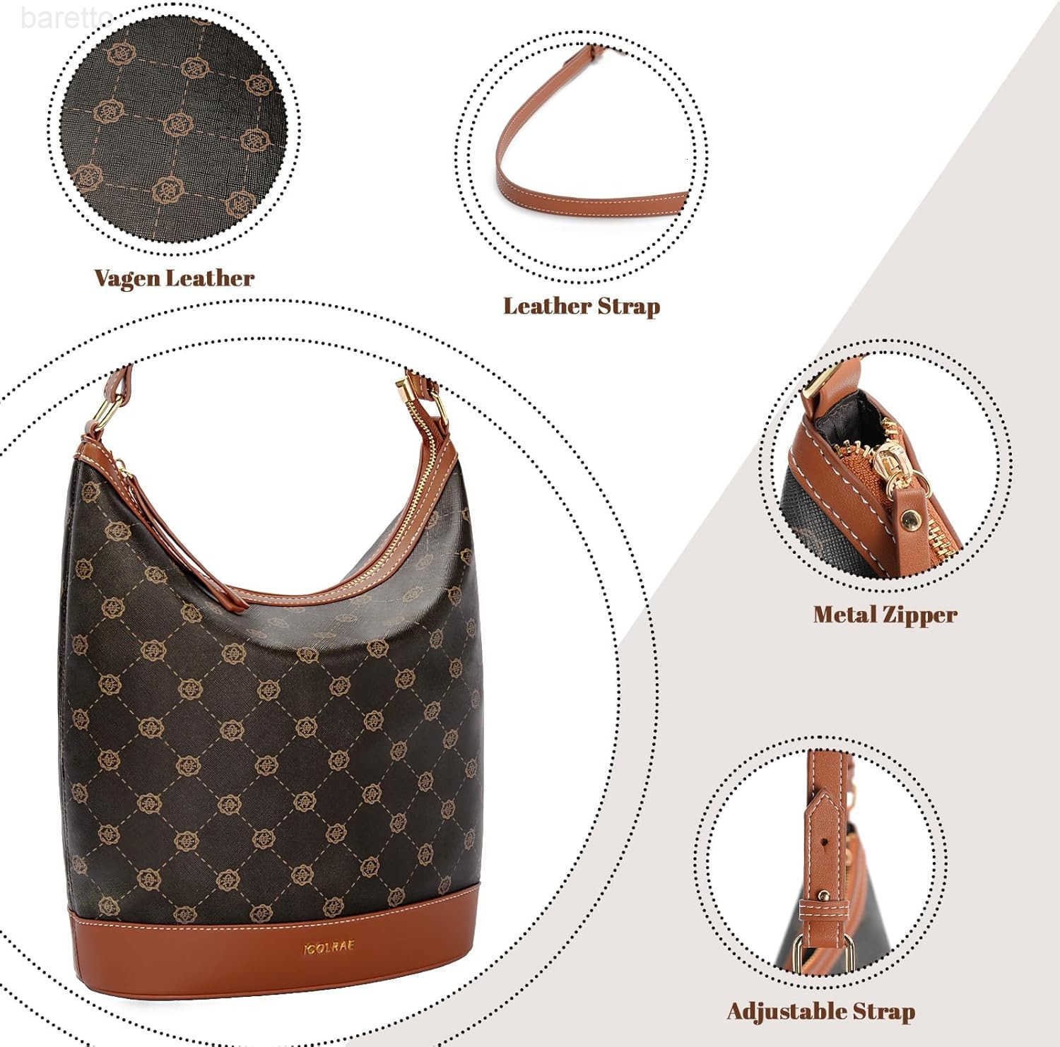 Hobo Tote Bag for Women Work Vegan Leather Small Shoulder Bag Travel Office Slouchy Handbag Bucket Purses Z251017