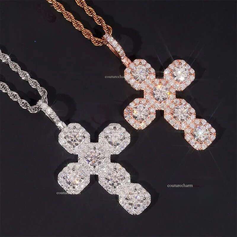 Gold Jewelry Sterling Sier Anklet Hiphop Pass Dias Tester Pendant Cuban Link Chains Women High Quality Fashion Mens Gift Moissanite Chain