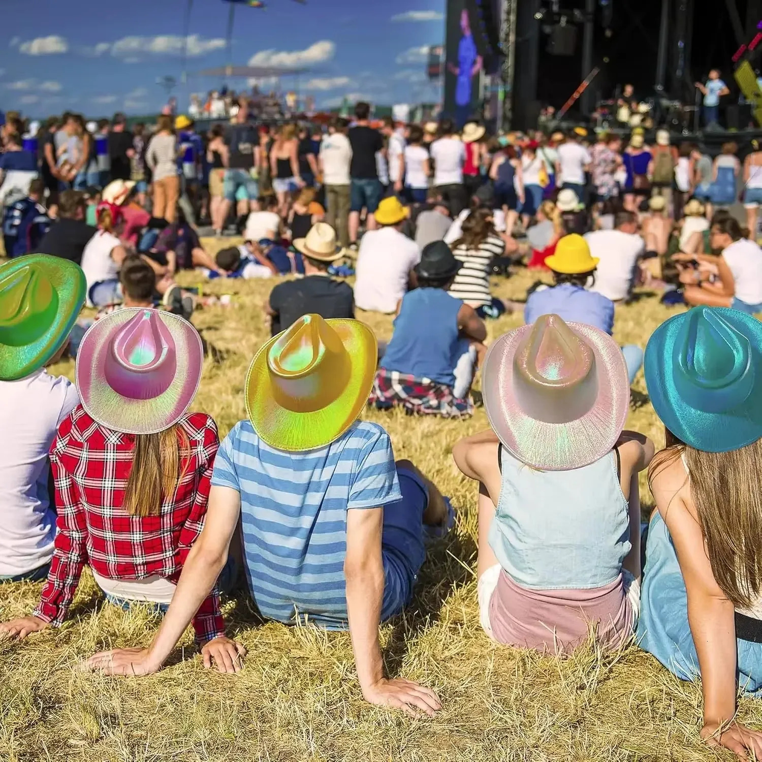 Lights Cowboy Cowgirl Hat with LED Light Up Cap Luminous Western Cowboy Hat Pearlescent Cowgirl Hat for Dancing Party Dress Up 251015