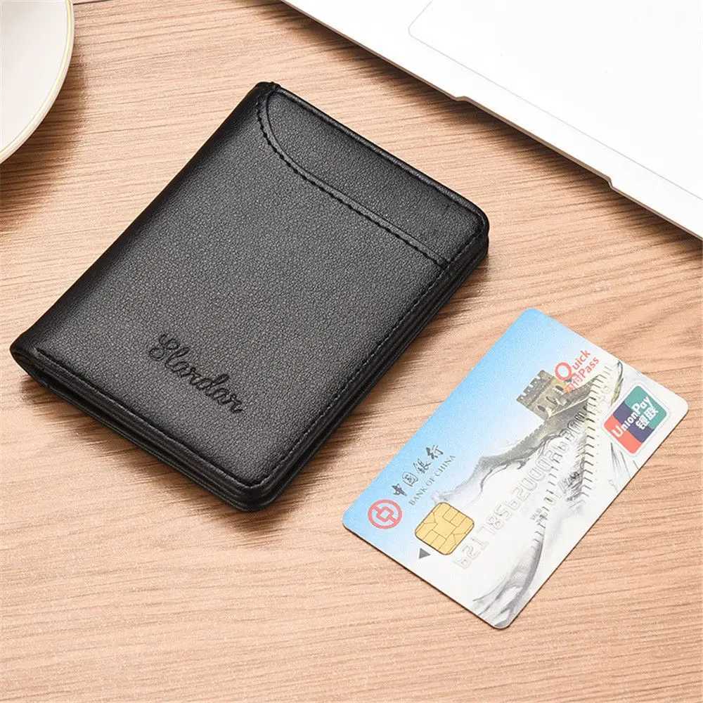Fashion Thin Wallet Credit Card CoffeeBlack Men Wallet Bifold Money Clip Male Business ID Card Holder Short PU Leather PursesW251017