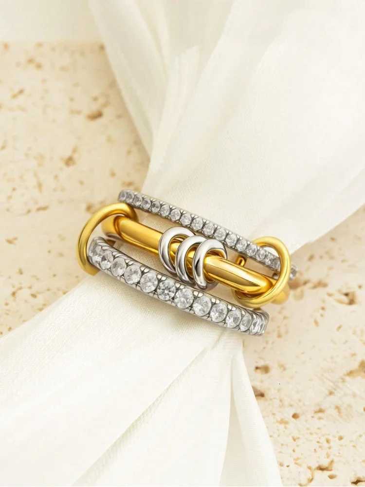 925 Sterling Silver Luxury Gorgeous Versatile Three Interlock Zircon Ring For Women Daily Life Fashion High Quality Fine JewelryW251017