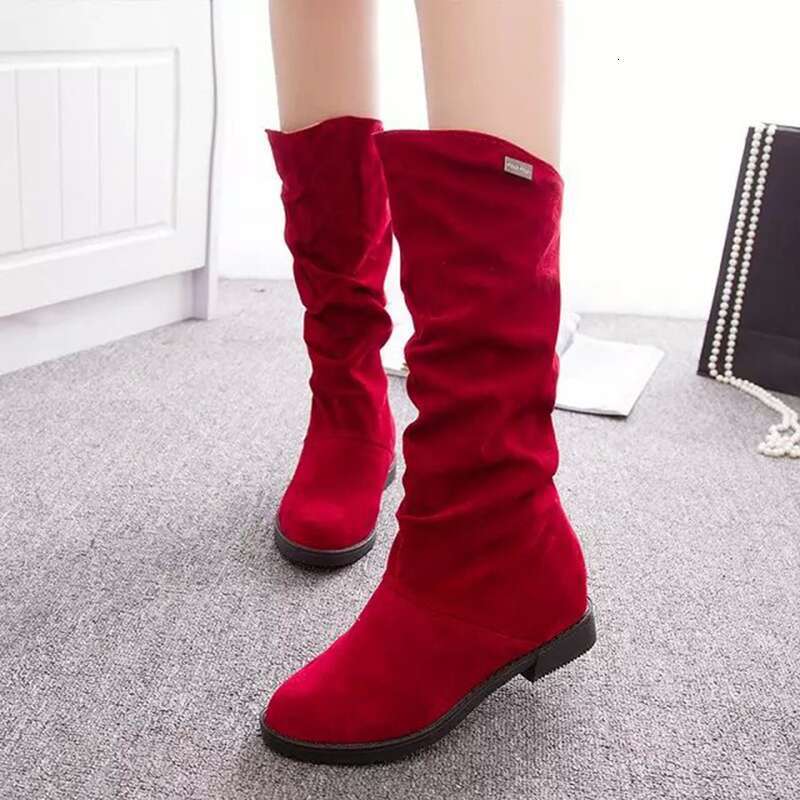 Ankle Waterproof Leather Chic Casual Mid Heel Pointed Toe Buckle Outdoor Boots
