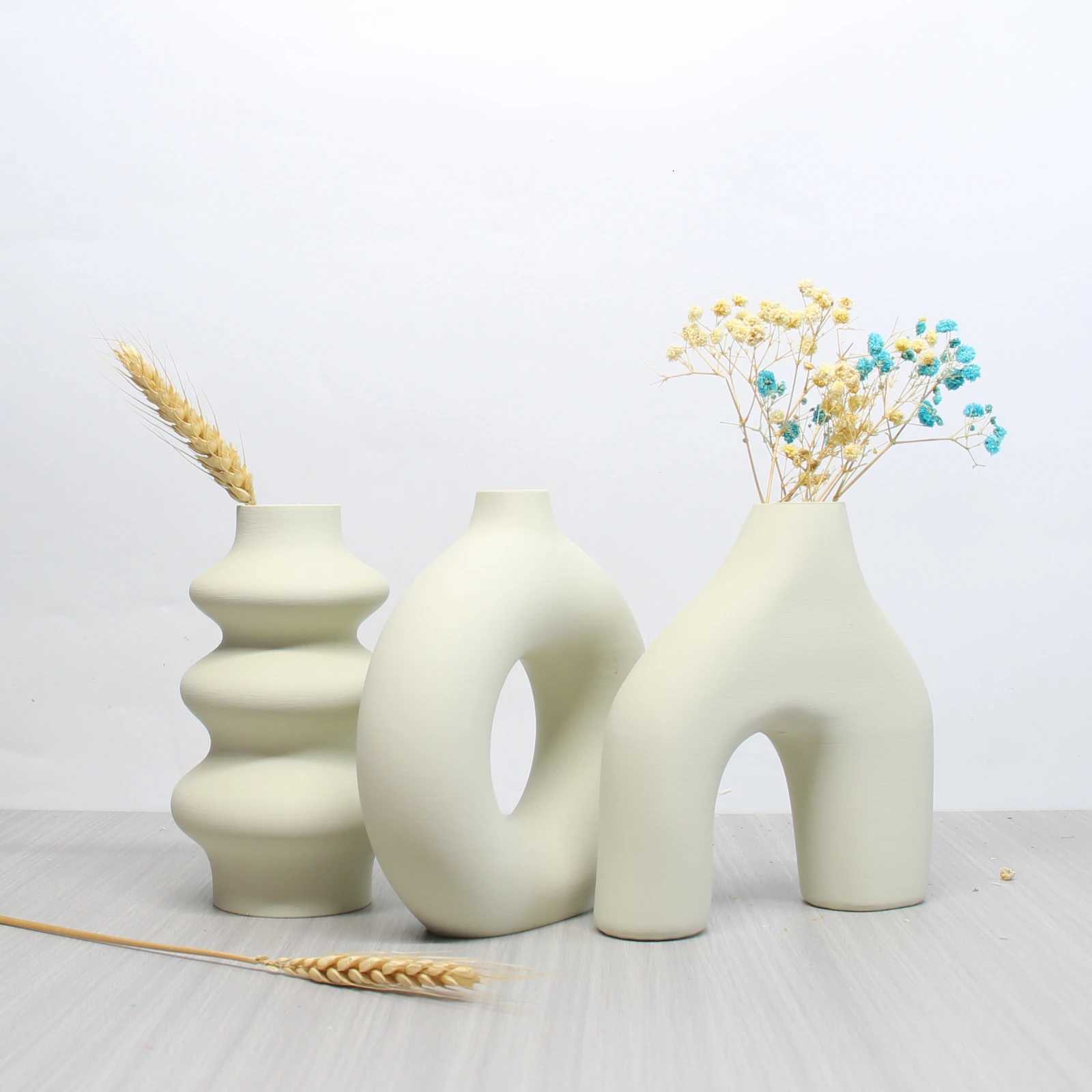 3 Pieces Creative Vase for Home Decoration Modern Vase Minimst Style Decorative Vase for Bookshelves Weddings Gifts Livi C251017
