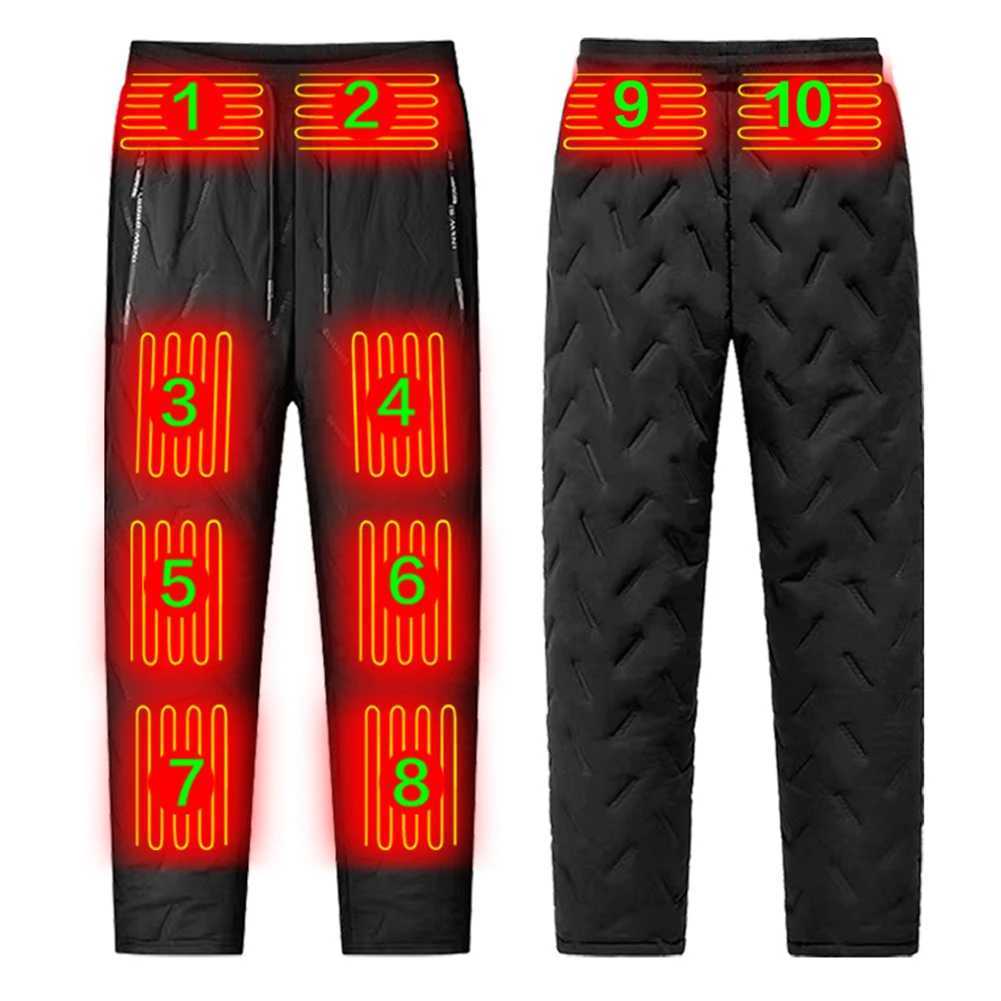 Unisex Heated Hiking Pants 10 Heating Zones Electric Pants with 3 Temperature Modes Waterproof Winter Electric Warmer Clothing H251017