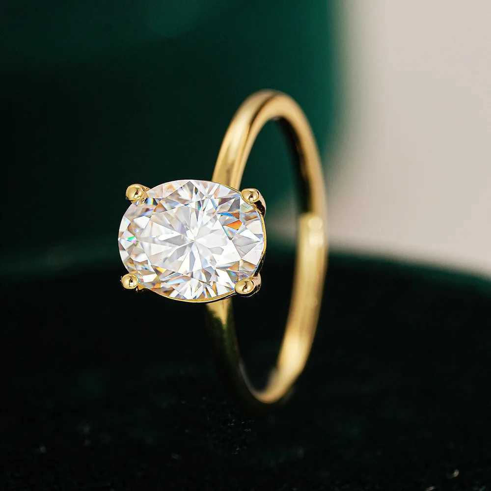 Luxury Cl Oval 24K AU999 Gold Womens Ring 1CT Moissanite Full HighEnd Flattering Elegance EyeCatching W251017