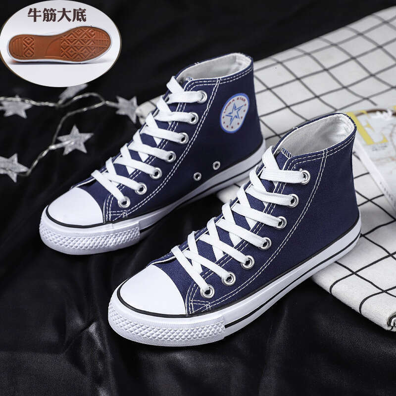 Spring High-Top Canvas Men's All-Black Classic Sneakers Breathable Student Casual Shoes new Korean College Style