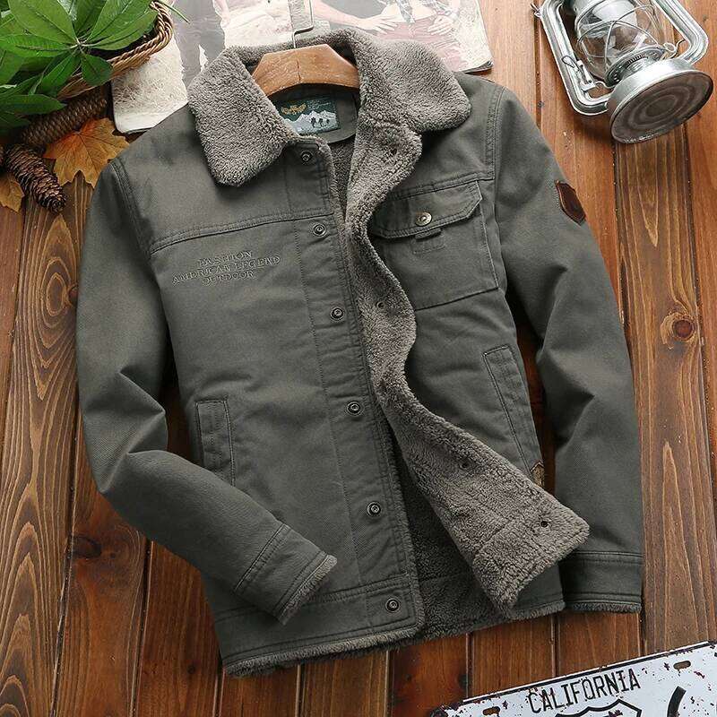 Jacket Top Casual Cotton-padded Men Clothing Men's Cotton Winter Clothes Lapel Warmth Youth Thick Down Jackets