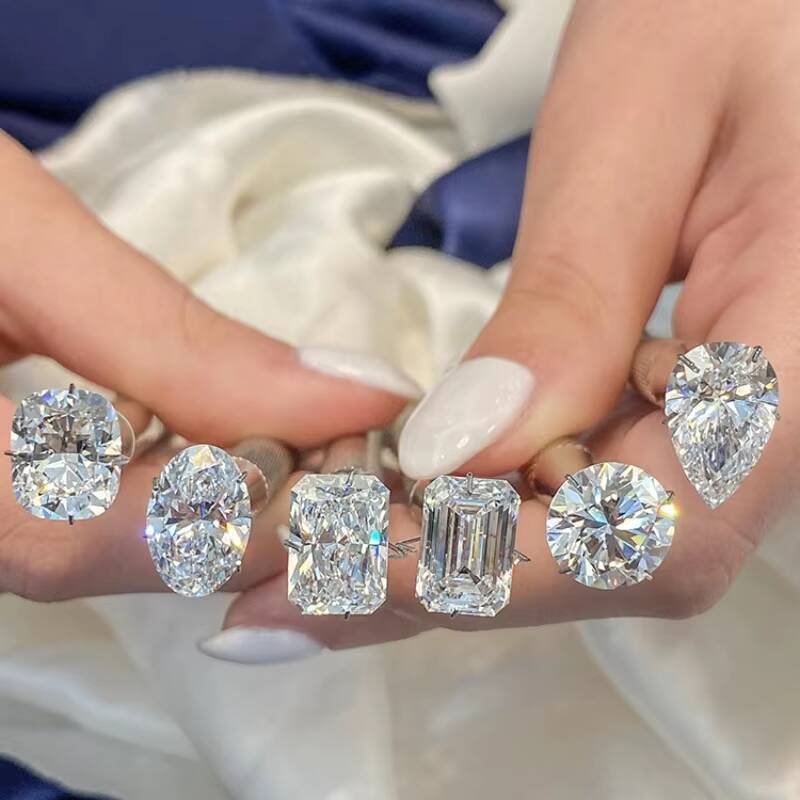 CVD Bespoke Factory Wholesale Laboratory Synthetic Artificial HPHT Cultured Diamond Ring Yellow Pink Blue Diamond Jewellery